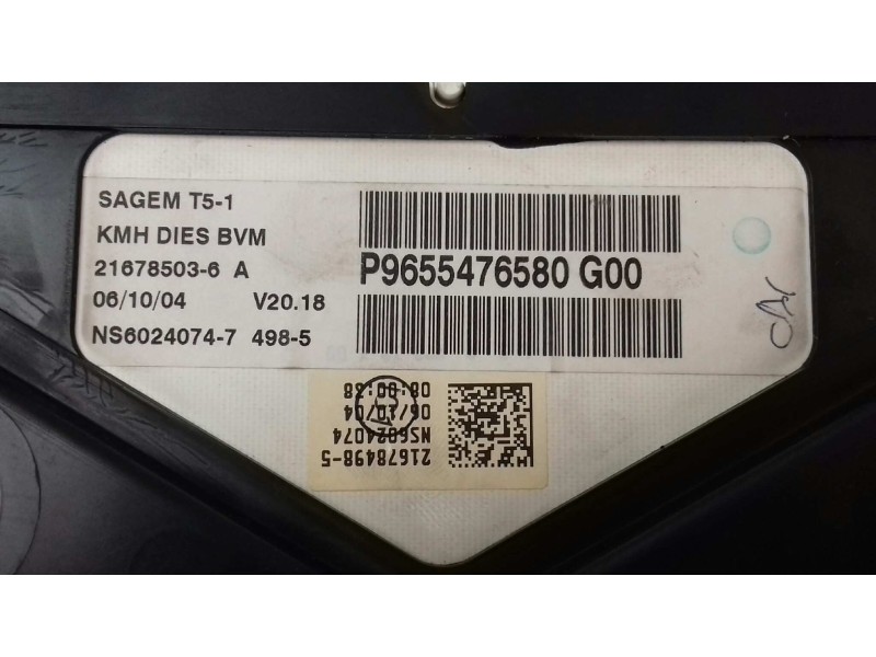 Recambio de cuadro instrumentos para peugeot 307 (s1) xr clim plus referencia OEM IAM P9655476580G00 P9655476580 SAGEM