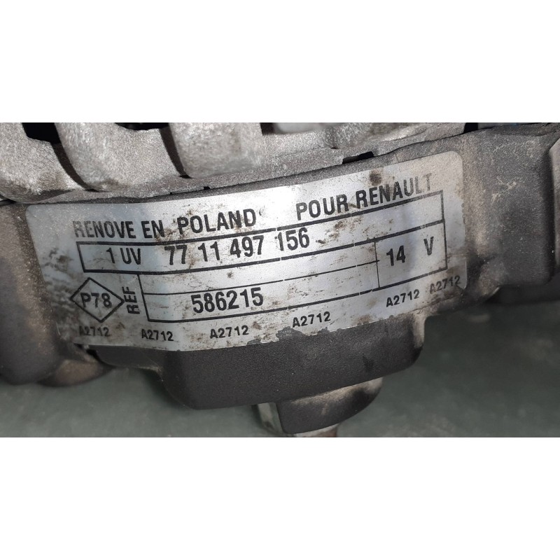Recambio de alternador para renault kangoo (f/kc0) 1.5 dci diesel referencia OEM IAM 7711497156 C542664R 8200113636 Recambio de alternador para renault kangoo (f/kc0) 1.5 dci diesel referencia OEM IAM 7711497156 C542664R 8200113636