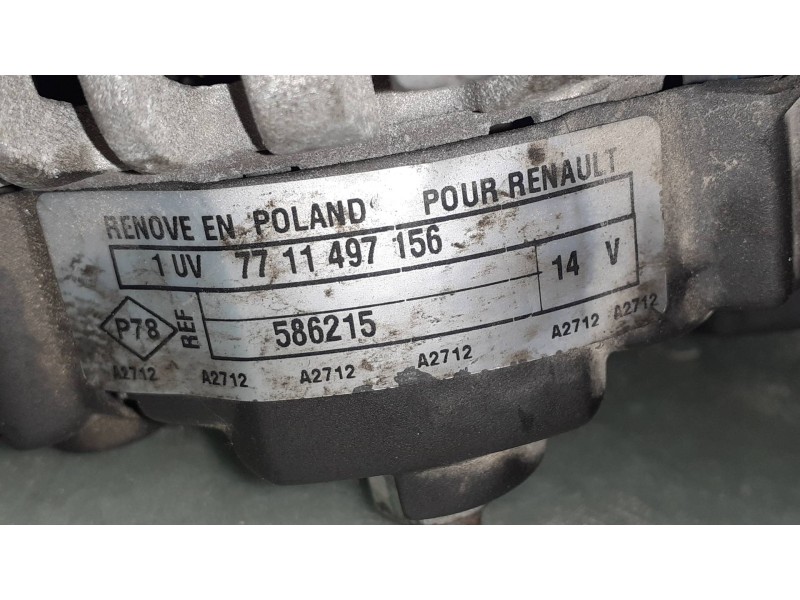 Recambio de alternador para renault kangoo (f/kc0) 1.5 dci diesel referencia OEM IAM 7711497156 C542664R 8200113636 Recambio de alternador para renault kangoo (f/kc0) 1.5 dci diesel referencia OEM IAM 7711497156 C542664R 8200113636