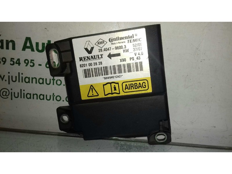 Recambio de centralita airbag para dacia sandero básico referencia OEM IAM 821002828 2840476003 CONTINENTAL