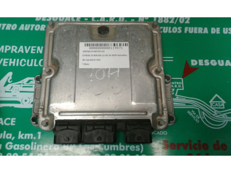Recambio de centralita motor uce para citroen c5 berlina 2.0 hdi 90 sx/sx automático referencia OEM IAM 0281011524 9652183880 ED