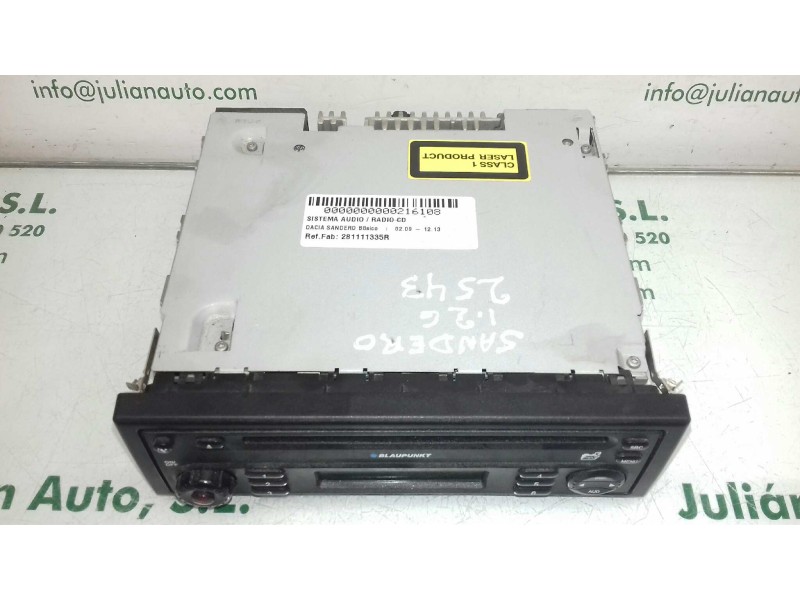 Recambio de sistema audio / radio cd para dacia sandero básico referencia OEM IAM 281111335R 7646128593 