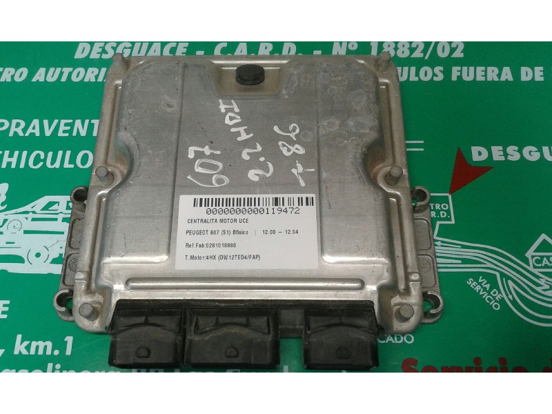 Recambio de centralita motor uce para peugeot 607 (s1) básico referencia OEM IAM 0281010880 9645534380 EDC15C2