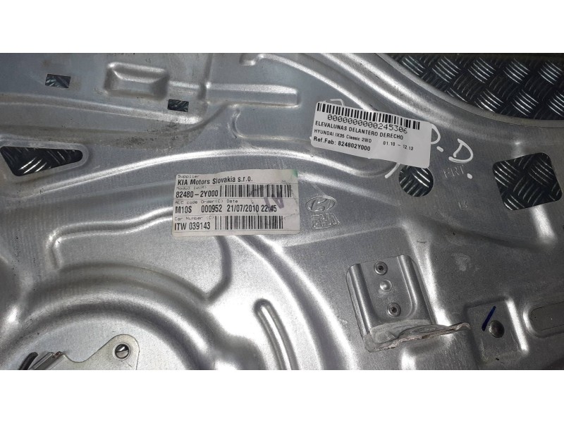 Recambio de elevalunas delantero derecho para hyundai ix35 classic 2wd referencia OEM IAM 824802Y000  ELECTRICO