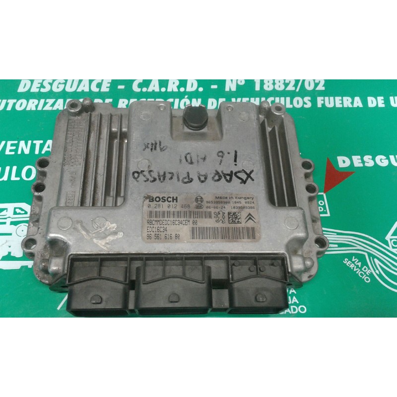 Recambio de centralita motor uce para citroen xsara picasso 1.6 hdi 110 exclusive referencia OEM IAM 0281012468 9656161680 EDC16