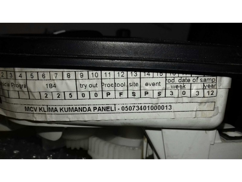 Recambio de mando calefaccion / aire acondicionado para citroen nemo sx plus referencia OEM IAM 05073401000013  