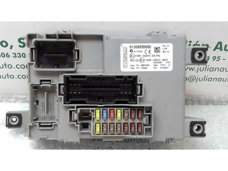 Recambio de caja reles / fusibles para citroen nemo sx plus referencia OEM IAM 01368890080 F12 125 DELPHI