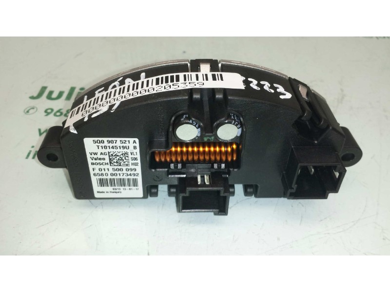 Recambio de resistencia calefaccion para seat leon (5f1) style referencia OEM IAM 5Q0907521A T1014519U F011500099
