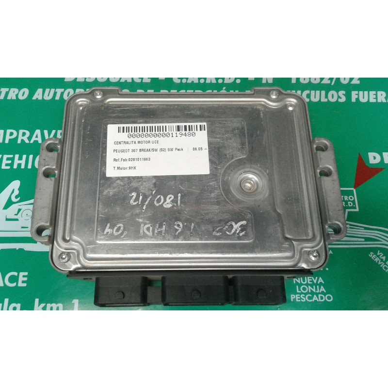 Recambio de centralita motor uce para peugeot 307 break/sw (s2) sw pack referencia OEM IAM 0281011863 9653958980 EDC16