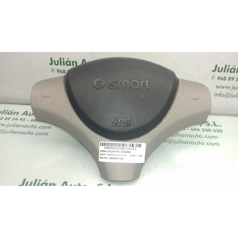 Recambio de airbag delantero izquierdo para smart forfour forfour 47 kw referencia OEM IAM A4548601502  