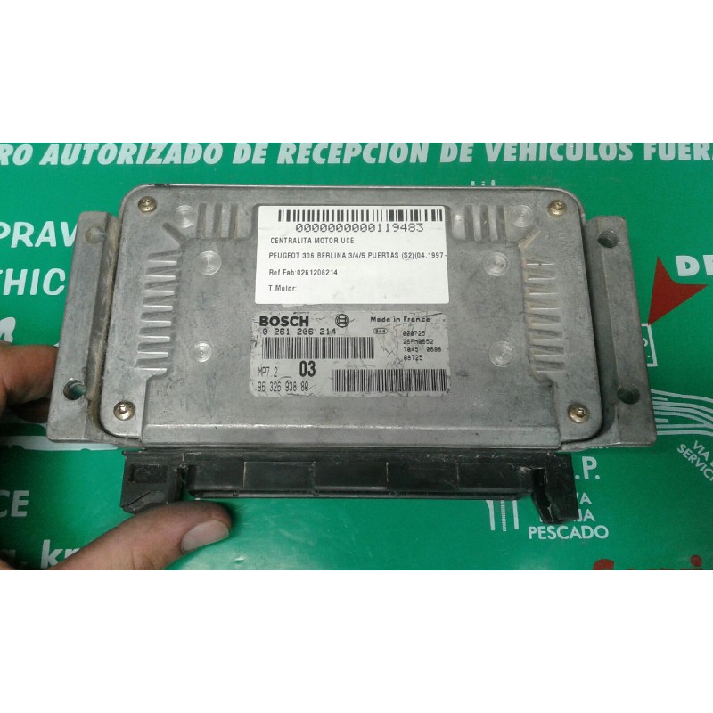 Recambio de centralita motor uce para peugeot 306 berlina 3/4/5 puertas (s2) boulebard referencia OEM IAM 0261206214 9632693880 