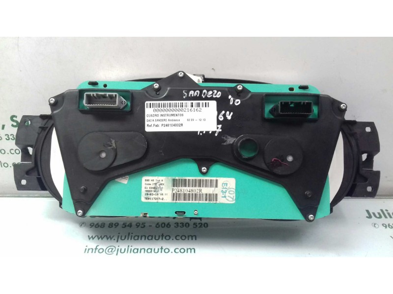 Recambio de cuadro instrumentos para dacia sandero ambiance referencia OEM IAM P248104802R  248104802R