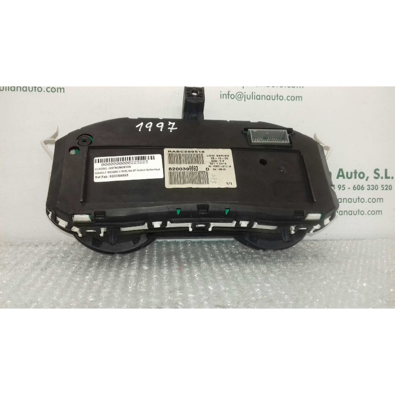 Recambio de cuadro instrumentos para renault megane ii berlina 5p confort authentique referencia OEM IAM 8200399693 35110419 