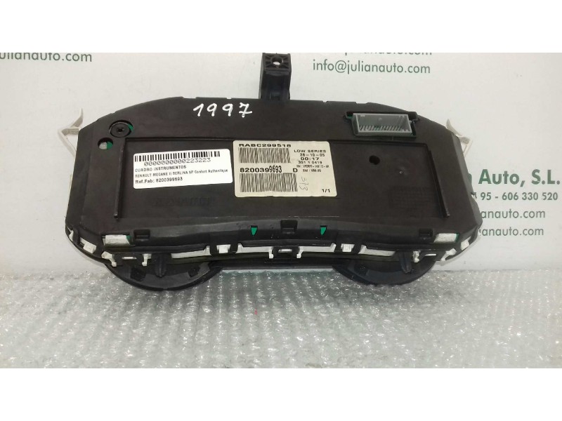 Recambio de cuadro instrumentos para renault megane ii berlina 5p confort authentique referencia OEM IAM 8200399693 35110419 