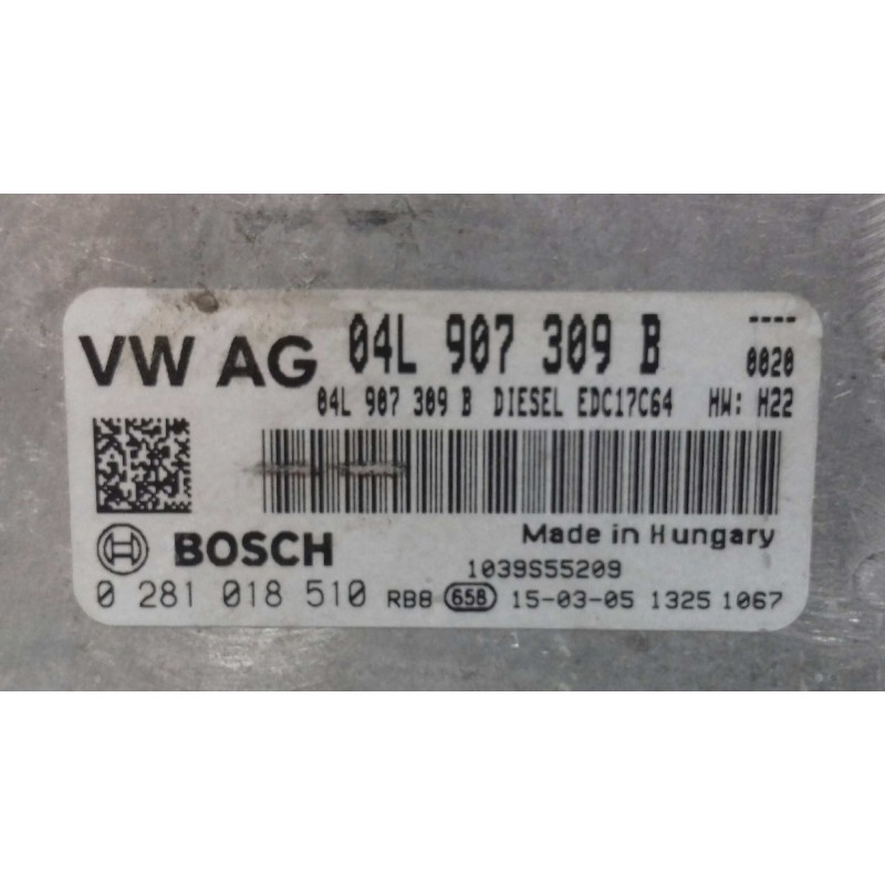 Recambio de centralita motor uce para seat leon st (5f8) reference referencia OEM IAM 04L907309B 0281018510 KIT - BOSCH