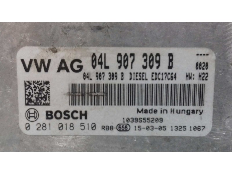 Recambio de centralita motor uce para seat leon st (5f8) reference referencia OEM IAM 04L907309B 0281018510 KIT - BOSCH