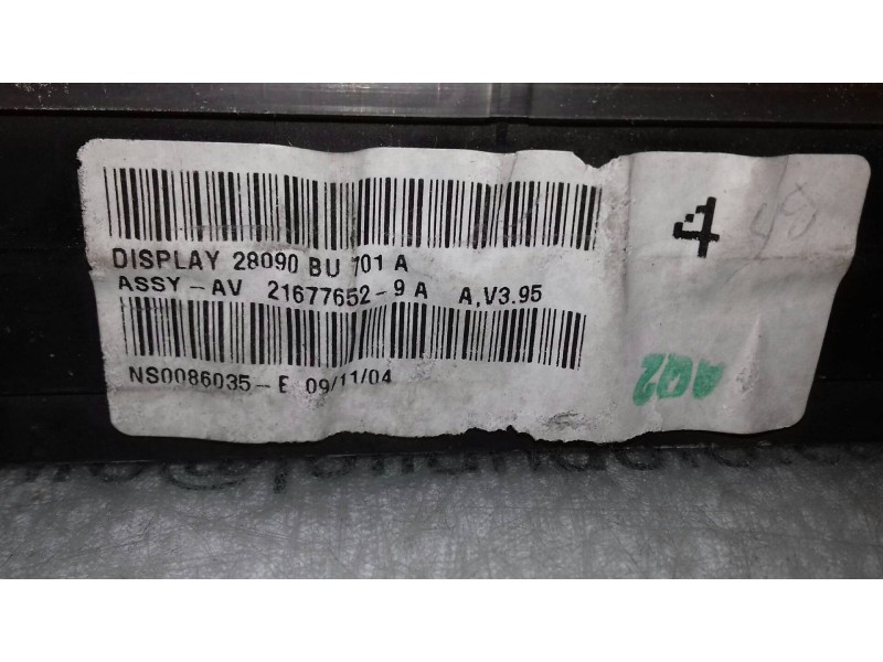 Recambio de pantalla multifuncion para nissan almera (n16/e) acenta referencia OEM IAM 216776529A  