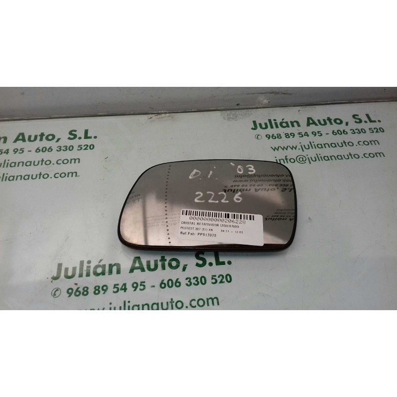 Recambio de cristal retrovisor izquierdo para peugeot 307 (s1) xn referencia OEM IAM PP917070  