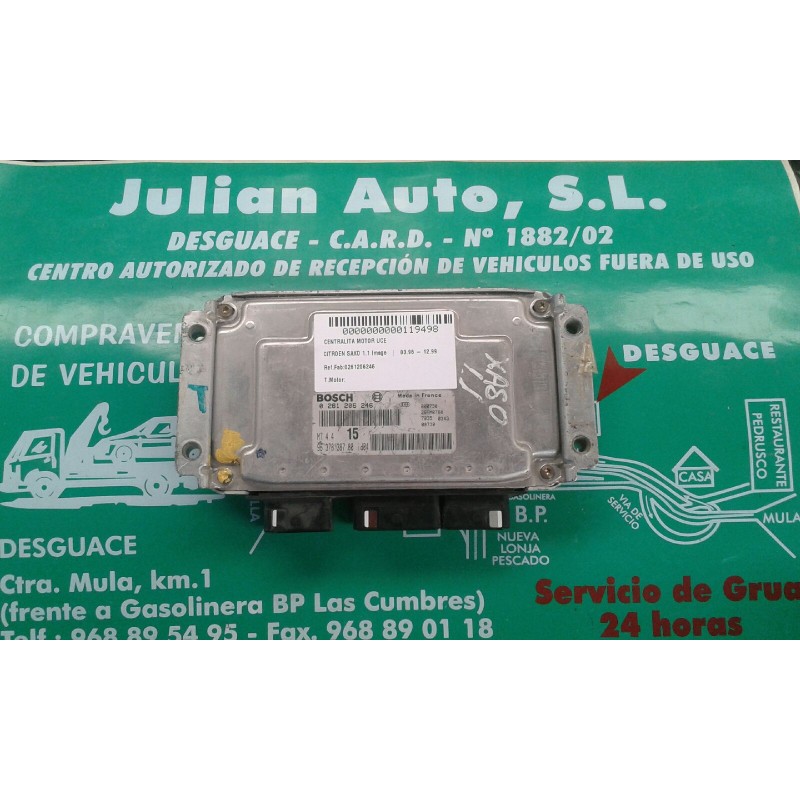 Recambio de centralita motor uce para citroen saxo 1.1 image referencia OEM IAM 0261206246 9637838780 M744