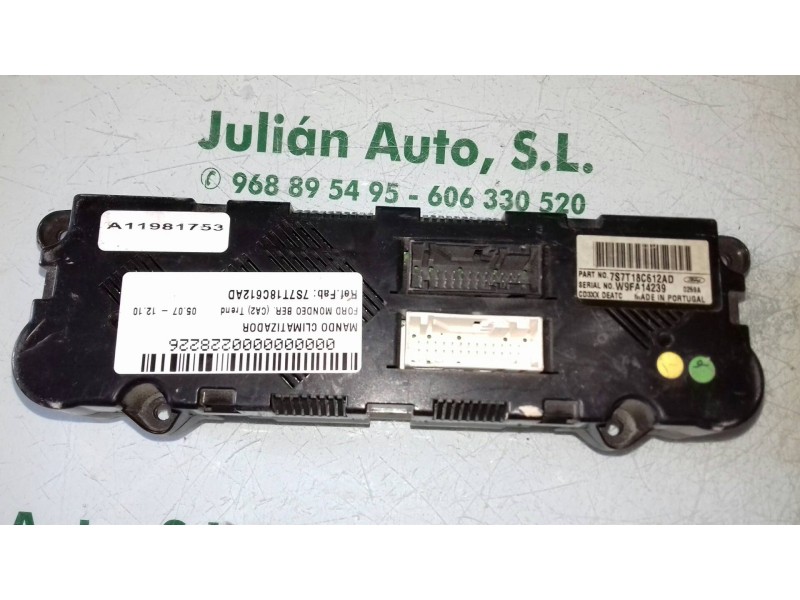 Recambio de mando climatizador para ford mondeo ber. (ca2) trend referencia OEM IAM 7S7T18C612AD W9FA14239 