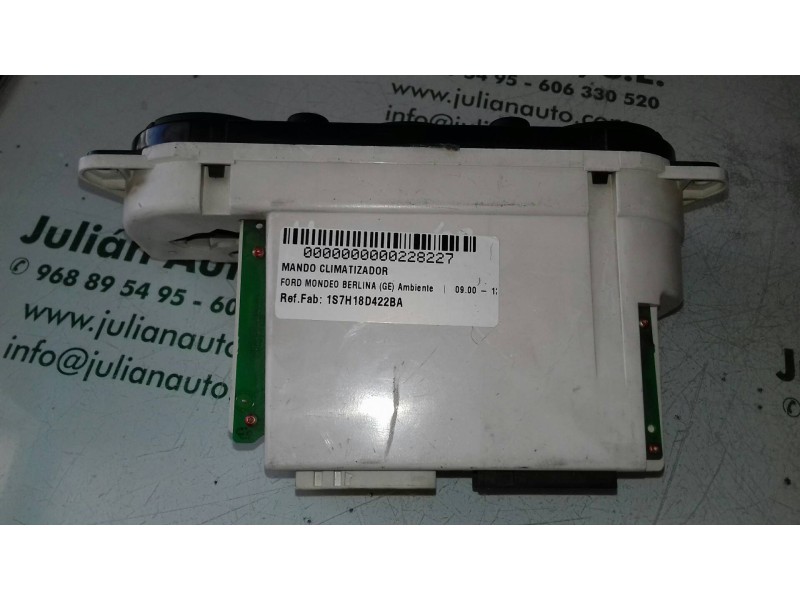 Recambio de mando climatizador para ford mondeo berlina (ge) ambiente referencia OEM IAM 1S7H18D422BA  