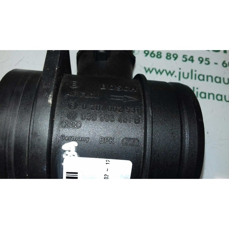 Recambio de caudalimetro para seat cordoba berlina (6l2) signo/a referencia OEM IAM 038906461B 0281002531 BOSCH
