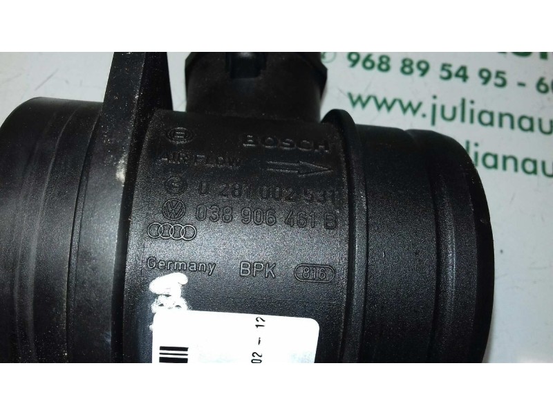 Recambio de caudalimetro para seat cordoba berlina (6l2) signo/a referencia OEM IAM 038906461B 0281002531 BOSCH