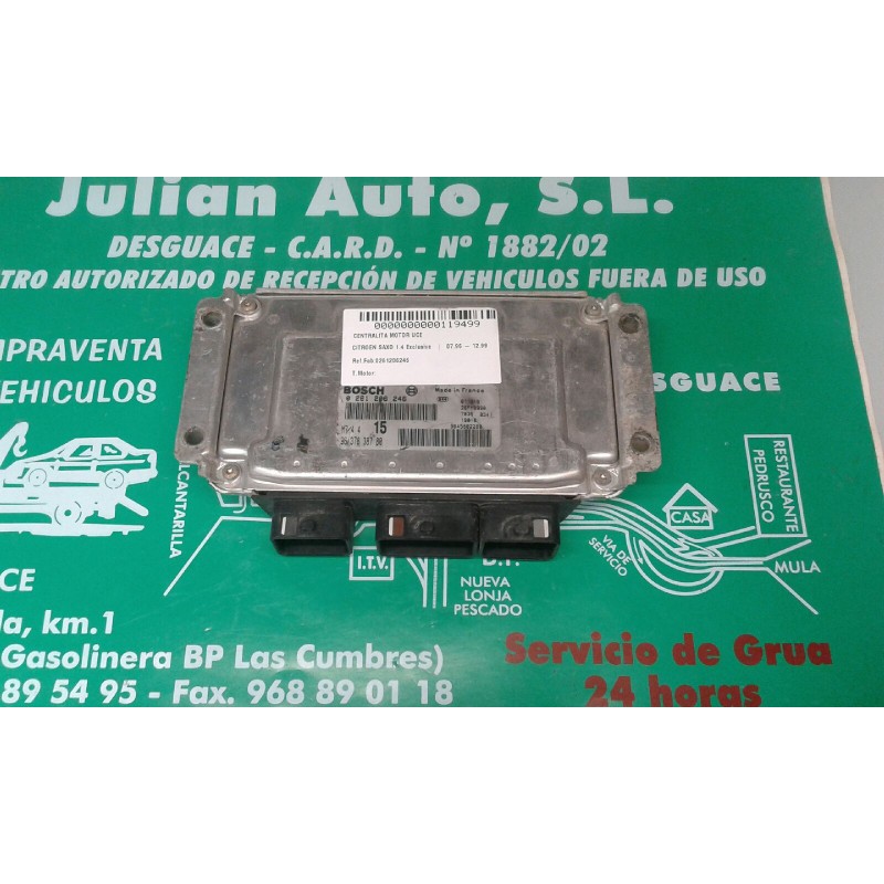 Recambio de centralita motor uce para citroen saxo 1.4 exclusive referencia OEM IAM 0261206246 9637838780 M744