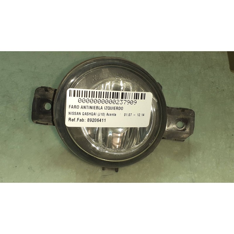 Recambio de faro antiniebla izquierdo para nissan qashqai (j10) acenta referencia OEM IAM 89206411 261558990A VALEO