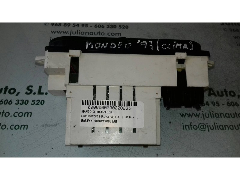 Recambio de mando climatizador para ford mondeo berlina (gd) clx referencia OEM IAM 98BW19C933AB  