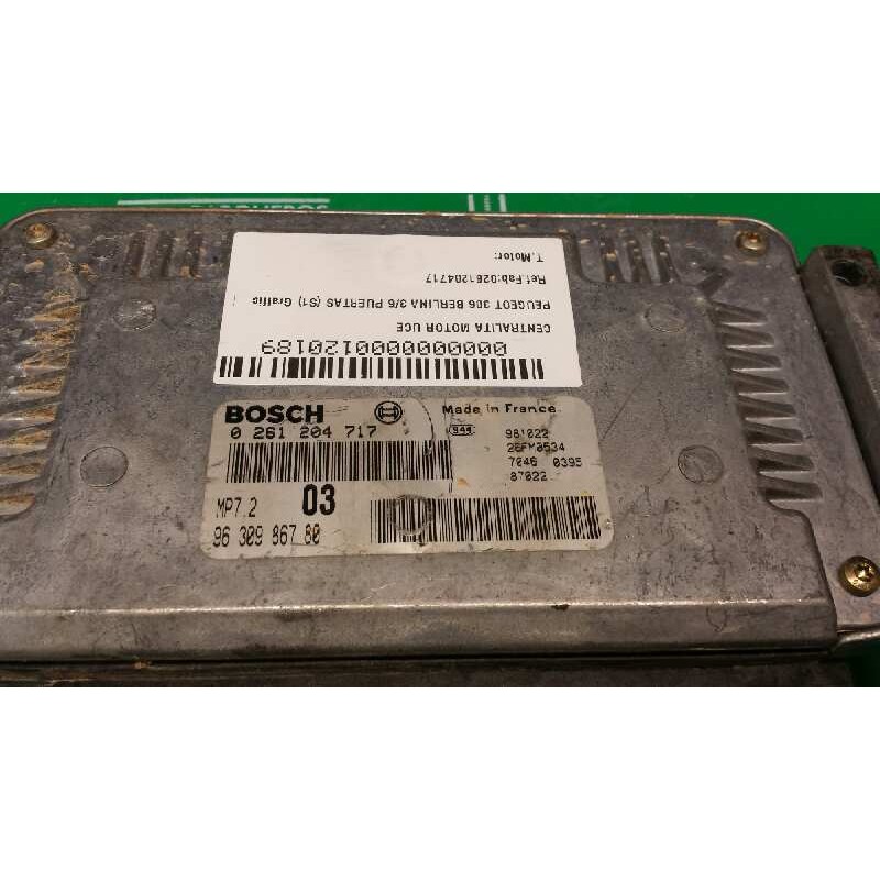 Recambio de centralita motor uce para peugeot 306 berlina 3/5 puertas (s1) graffic referencia OEM IAM 0261204717 9630986780 