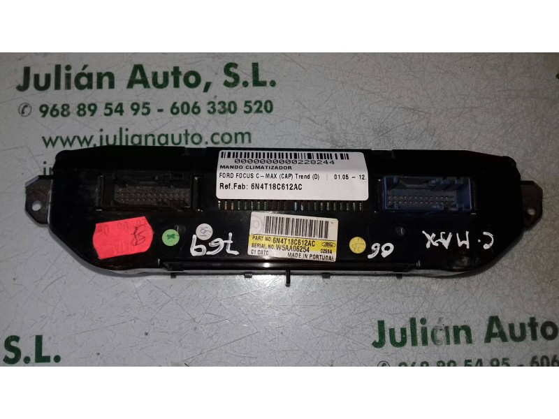 Recambio de mando climatizador para ford focus c-max (cap) trend (d) referencia OEM IAM 6N4T18C612AC  