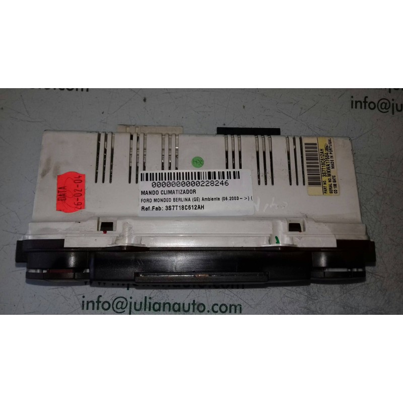 Recambio de mando climatizador para ford mondeo berlina (ge) ambiente (06.2003) (d) referencia OEM IAM 3S7T18C612AH  
