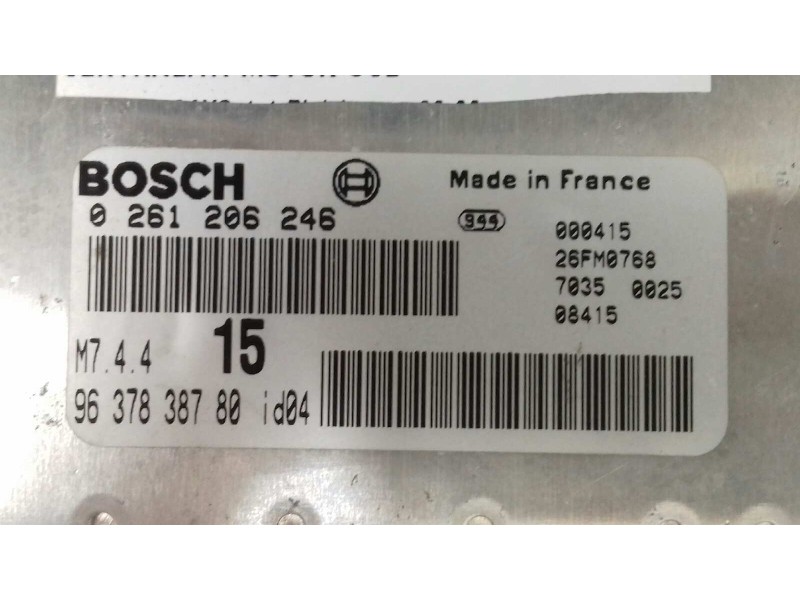 Recambio de centralita motor uce para citroen saxo 1.1 plaisir referencia OEM IAM 0261206246 9637838780 M744