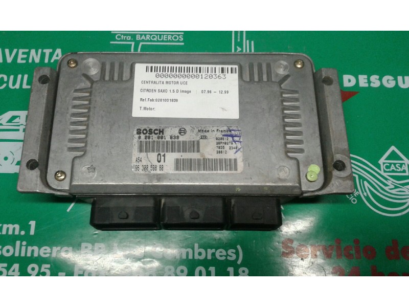 Recambio de centralita motor uce para citroen saxo 1.5 d image referencia OEM IAM 0281001839 9630059880 