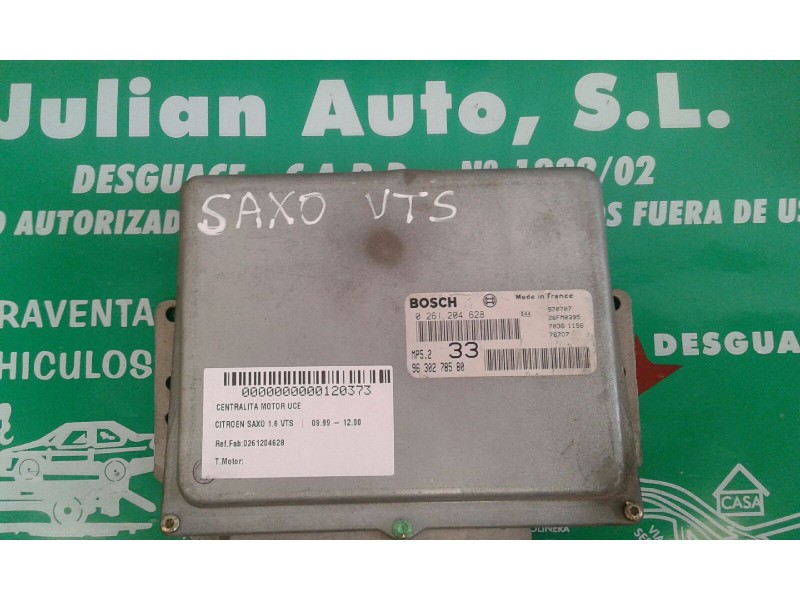Recambio de centralita motor uce para citroen saxo 1.6 vts referencia OEM IAM 0261204628 9630278580 