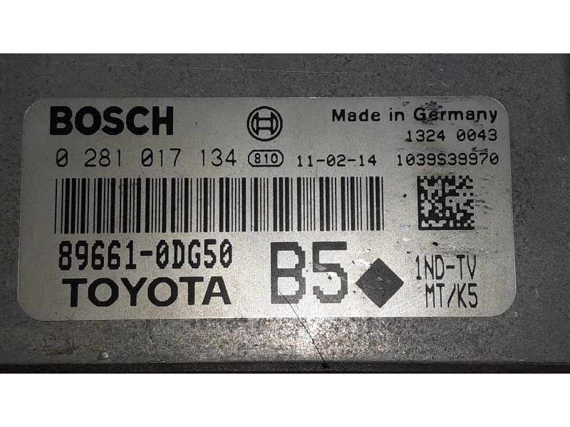 Recambio de centralita motor uce para toyota yaris live referencia OEM IAM 896610DG50 0281017134 BOSCH