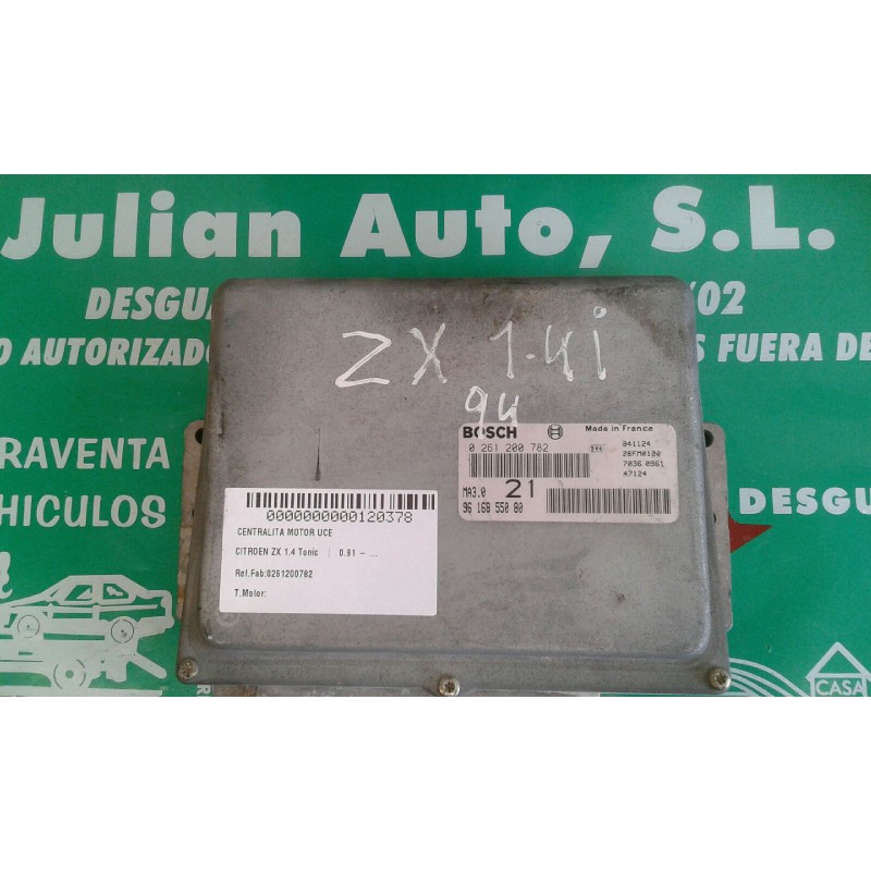 Recambio de centralita motor uce para citroen zx 1.4 tonic referencia OEM IAM 0261200782 9616855080 