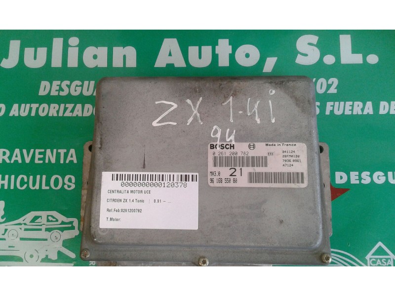 Recambio de centralita motor uce para citroen zx 1.4 tonic referencia OEM IAM 0261200782 9616855080  Recambio de centralita motor uce para citroen zx 1.4 tonic referencia OEM IAM 0261200782 9616855080