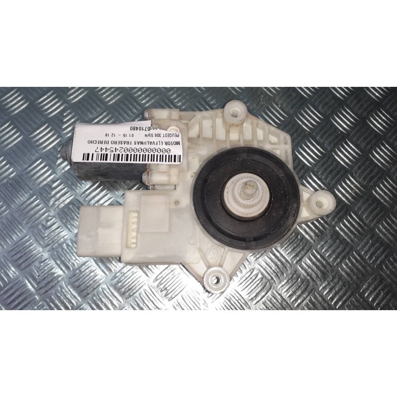 Recambio de motor elevalunas trasero derecho para peugeot 308 style referencia OEM IAM 9825710480  CONECTOR 6 PINES