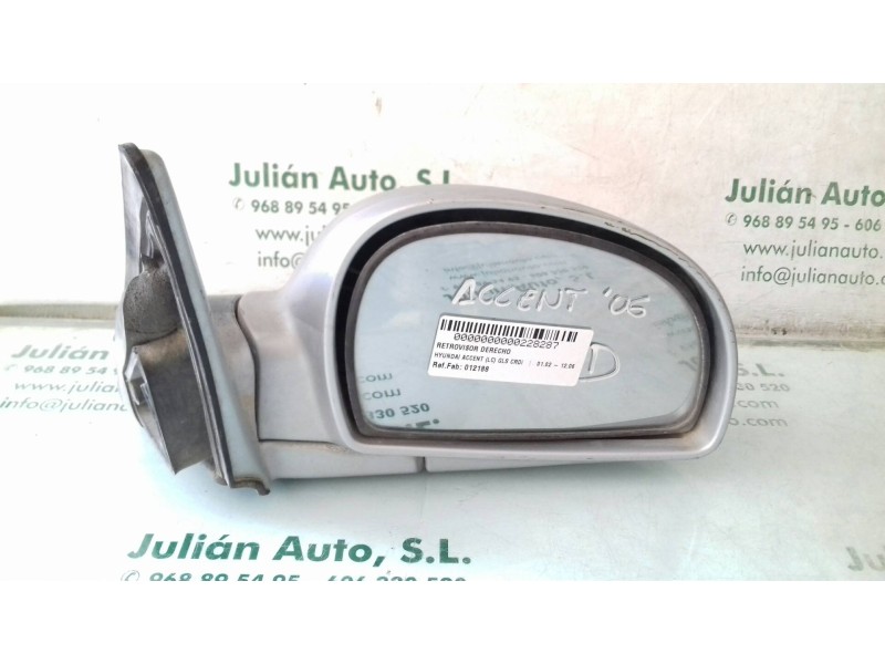 Recambio de retrovisor derecho para hyundai accent (lc) gls crdi referencia OEM IAM 012188 012189 ELECTRICO
