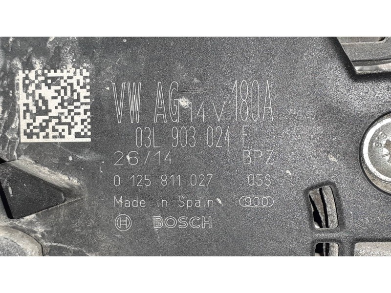 Recambio de alternador para volkswagen passat variant (365) edition bluemotion referencia OEM IAM 03L903024F BOSCH 180A