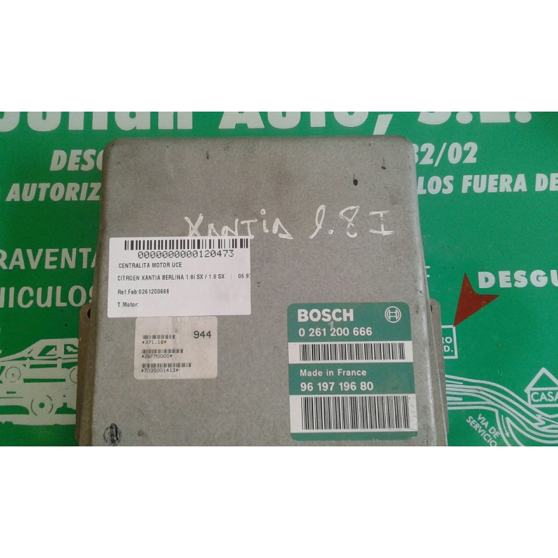 Recambio de centralita motor uce para citroen xantia berlina 1.8i sx / 1.8 sx referencia OEM IAM 0261200666 9619719680 