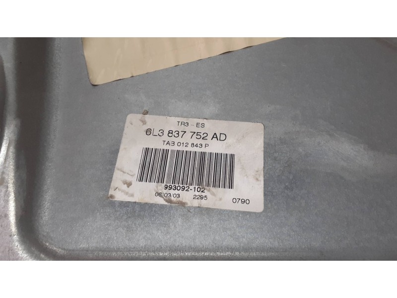 Recambio de elevalunas delantero derecho para seat ibiza (6l1) stella referencia OEM IAM 6L3837752AD 6L3837756H ELECTRICO