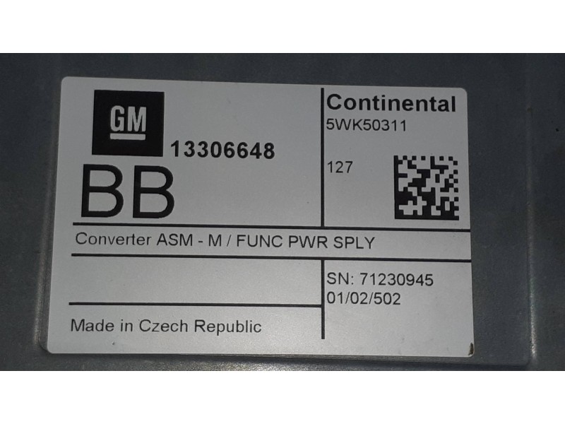 Recambio de modulo electronico para opel adam unlimited ecoflex referencia OEM IAM 13306648 5WK50311 CONTINENTAL