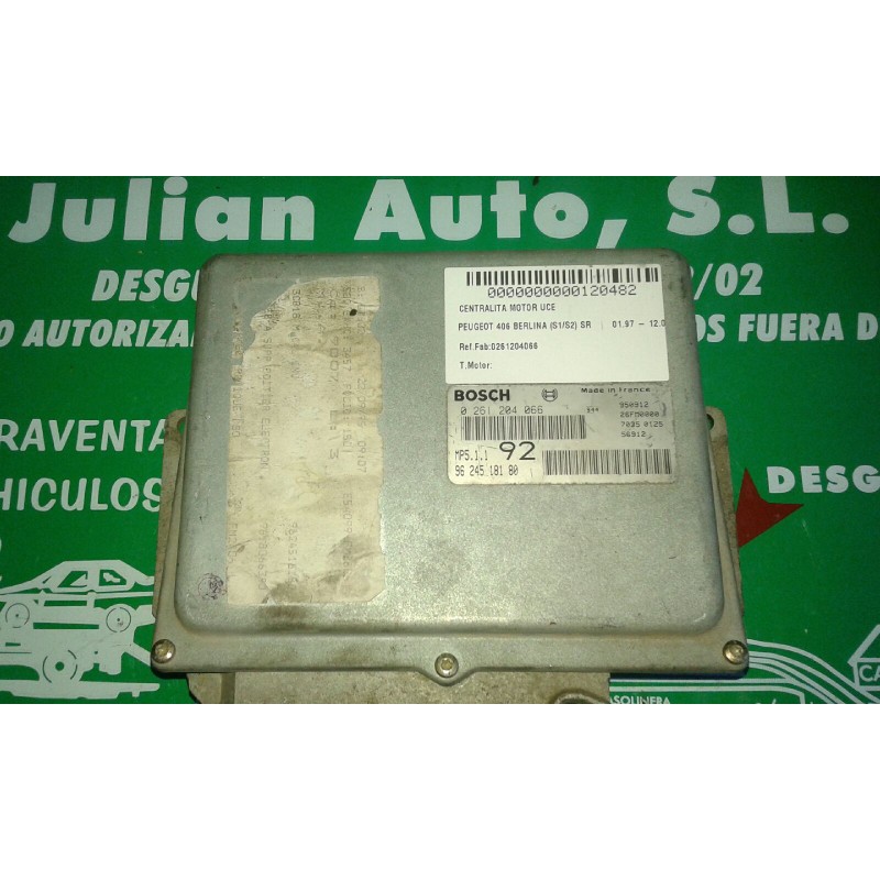 Recambio de centralita motor uce para peugeot 406 berlina (s1/s2) sr referencia OEM IAM 0261204066 9624518180 