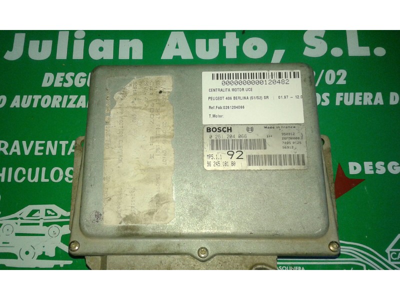 Recambio de centralita motor uce para peugeot 406 berlina (s1/s2) sr referencia OEM IAM 0261204066 9624518180 