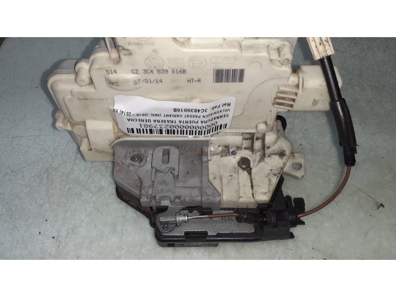 Recambio de cerradura puerta trasera derecha para volkswagen passat variant (365) edition bluemotion referencia OEM IAM 3C483901