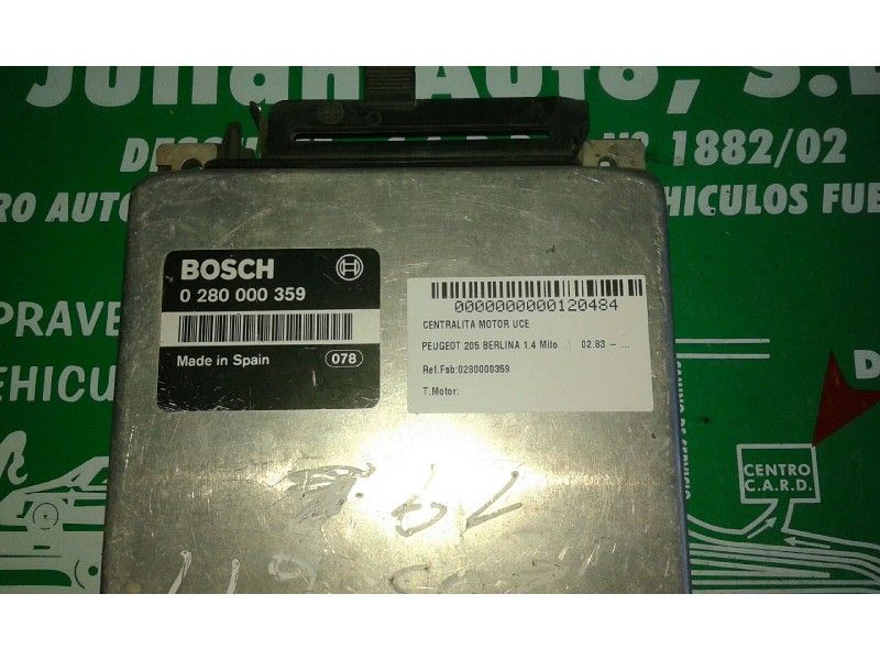 Recambio de centralita motor uce para peugeot 205 berlina 1.4 mito referencia OEM IAM 0280000359 205 GTI  Recambio de centralita motor uce para peugeot 205 berlina 1.4 mito referencia OEM IAM 0280000359 205 GTI