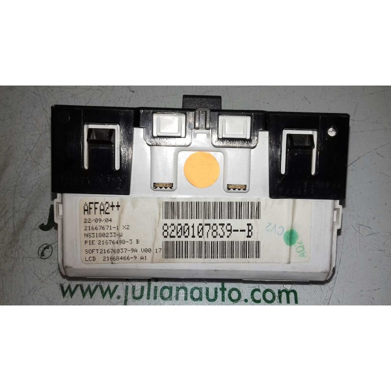 Recambio de pantalla multifuncion para renault megane ii berlina 3p extreme referencia OEM IAM 8200107839 8200107839B SAGEM
